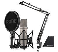 Rode NT1 5th Generation XLR USB Studio Microfono Argento + K&M 23840 braccio articolato + panno in microfibra keepdrum