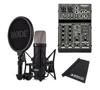 Rode NT1 - Microfono da studio Signature Black + mixer ART USBMix4 + panno in microfibra Keepdrum