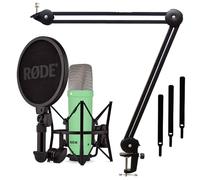 Rode NT1 Signature Green Microfono da studio Verde + keepdrum MS138 Treppiede per braccio articolato Nero