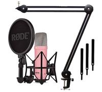 Rode NT1 Signature Pink Microfono da studio + keepdrum MS138 Treppiede per braccio articolato Nero
