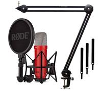 Rode NT1 Signature Red Microfono da studio Rosso + keepdrum MS138 Treppiede per braccio articolato Nero