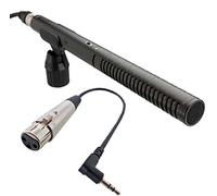 Rode NTG-2 Microfono direzionale + Keepdrum MC-025XJ Cavo microfono XLR3F - 3,5 mm TRS connettore angolare per fotocamere