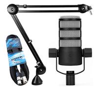 Rode Podmic - Microfono podcast con braccio articolato PSA1 + supporto da tavolo keepdrum XLR