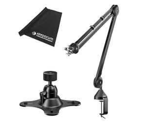 Rode PSA-1 - Braccio microfono da tavolo + supporto Vesa-Mount per Rodecaster + panno keepdrum