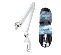 Rode PSA1+ W braccio microfono treppiede da tavolo bianco + cavo keepdrum XLR