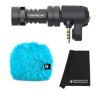 Rode Videomic Me - Microfono direzionale a condensatore per smartphone con presa da 3,5 mm + WS9 Deluxe Antivento Blu + panno in microfibra Keepdrum
