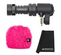 Rode Videomic Me - Microfono direzionale a condensatore per smartphone con presa da 3,5 mm + WS9 Deluxe antivento rosa + panno in microfibra Keepdrum