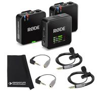 Rode Wireless GO Gen 3 - Microfono wireless a 2 canali con 2 microfoni Smartlav+ e 2 adattatori SC3 + panno in microfibra Keepdrum