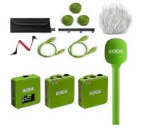Rode Wireless GO Gen 3 - Sistema radio per microfono a 2 canali senza fili, colore verde con intervista GO adattatore manuale Keepdrum