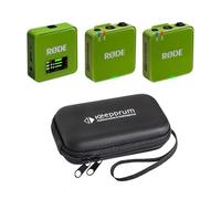 Rode Wireless GO Gen 3 - Sistema radio per microfono wireless a 2 canali, colore: Verde con custodia morbida Keepdrum