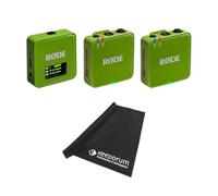 Rode Wireless GO Gen 3 - Sistema radio per microfono wireless a 2 canali, colore: Verde con panno in microfibra Keepdrum
