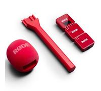 Rode Wireless GO Gen 3 - Sistema radio per microfono wireless a 2 canali, rosso + interview GO adattatore manuale rosso + protezione antivento keepdrum