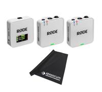 Rode Wireless GO Gen 3 - Sistema radio wireless a 2 canali, colore: Bianco con panno in microfibra Keepdrum