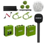 Rode Wireless GO Gen 3 - Sistema radio wireless a 2 canali, colore: Verde con intervista GO adattatore manuale e protezione antivento Keepdrum