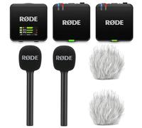 Rode Wireless GO Gen 3 - Sistema radio wireless a 2 canali con 2 adattatori a mano e 2 paravento Keepdrum