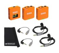 Rode Wireless GO Gen 3 - Sistema radio wireless a 2 canali con microfono Smartlav+ e 2 adattatori SC3 e panno keepdrum