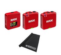 Rode Wireless GO Gen 3 - Sistema radio wireless a 2 canali, rosso con panno in microfibra keepdrum