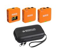 Rode Wireless GO Gen 3 - Sistema wireless a 2 canali, colore: Arancione con custodia morbida Keepdrum