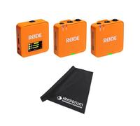 Rode Wireless GO Gen 3 - Sistema wireless a 2 canali, colore: Arancione con panno in microfibra Keepdrum