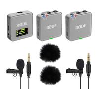 Rode Wireless GO Gen 3 - Sistema wireless per microfono a 2 canali, grigio pietra con 2 microfono Lavalier GO e 2 paravento Keepdrum