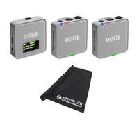Rode Wireless GO Gen 3 - Sistema wireless per microfono a 2 canali, grigio pietra con panno in microfibra keepdrum
