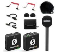 Rode Wireless ME - Set microfono wireless + adattatore manuale Interview GO + protezione antivento in pelliccia Keepdrum BK