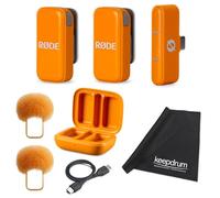 Rode Wireless Micro Wireless Microfono System USB-C per Smartphone Arancione con panno in microfibra Keepdrum