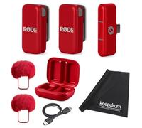 Rode Wireless Micro Wireless Microfono System USB-C per Smartphone Rosso con panno in microfibra Keepdrum