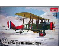 Roden Airco De Havilland DH4 British Two-Seat Biplane Day-Bomber Airplane Model