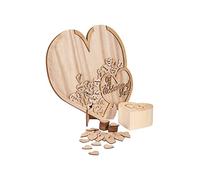 Rodena Lassey Libro degli ospiti in stile rustico, in legno, con cuore, per matrimoni e ricevimenti, libro di iscrizione a una celebrazione dell'amore