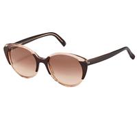 Rodenstock R3316 D BRH 53 Women's Cat-Eye Sunglasses - Brown Frame, Pink Gradient Lenses