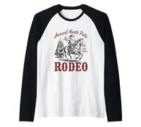 Rodeo annuale del Polo Nord 25 Dicembre Cowboy Santa Maglia con Maniche Raglan