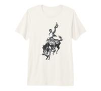 Rodeo Bucking Bronco Cavallo Retro Style Bronc Equitazione Cowboy Maglietta Premium