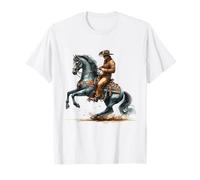 Rodeo Cowboy Western Horse Art, Bronc Riding Cowboy Rodeo Maglietta