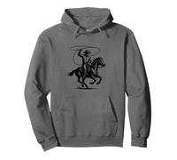 Rodeo Cowboy, xilografia Western Vintage Look Felpa con Cappuccio