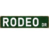 Rodeo Dr. Parco Divertimenti Scenic Retro Metallo Metallo Parco Divertimenti Scenic Vintage Country Road Signs Man Cave Wall Decor 10,2 x 40,6 cm