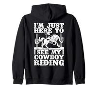 Rodeo Horse Riding Just Here To See My Cowboy Felpa con Cappuccio