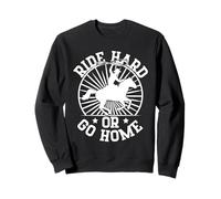 Rodeo Horse Riding Ride Hard Or Go Home Cowboy Felpa