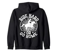 Rodeo Horse Riding Ride Hard Or Go Home Cowboy Felpa con Cappuccio