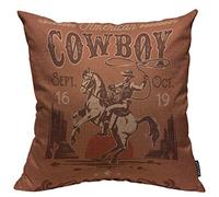 Rodeo Poster with A Cowboy Sitting On A Rearing Horse Copricuscino Elegante Copricuscini Square Fodere Cuscino per Divano Casa Giardino 45X45Cm