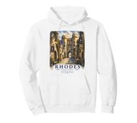 Rodi Città Vecchia Grecia Vintage Greco Viaggi Felpa con Cappuccio