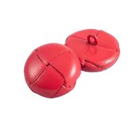 Rodsah 10 Pezzi 15 mm - Bottone in Pelle Colorata da 25 mm, Bottone Decorativo in Pelle Intrecciata retrò, per Giacche a Vento,Rosso,25 mm