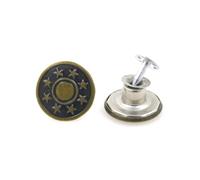 Rodsah 10 Pezzi 17 mm Bronzo Bottone in Metallo per Jeans con Gambo per Accessori da Cucito per Abbigliamento,17mm