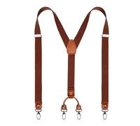 Rodsah 2,5 cm di larghezza, jeans, gancio, fibbia, cinturino a Y, clip, 4 clip, camicia da uomo, cinturino per pantaloni, accessori, bretelle,Marrone,110x2.5cm