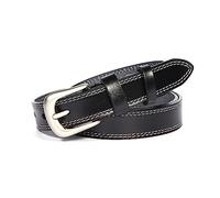 Rodsah Cintura da donna in pelle larga 2,5 cm in bianco/nero, cintura con fibbia ad ardiglione per jeans e vestiti,Nero,115cm
