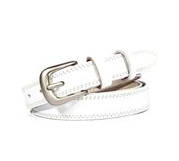 Rodsah Cintura da donna in pelle larga 2,5 cm in bianco/nero, cintura con fibbia ad ardiglione per jeans e vestiti,Bianco,115cm