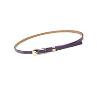 Rodsah Cintura da donna in pelle sottile e stretta, cintura con fibbia ad ardiglione per abiti e jeans,Viola,103x1cm