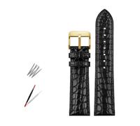 Rodsah Cinturino in coccodrillo, 12 mm - 22 mm, nero/marrone/blu, da uomo,14mm