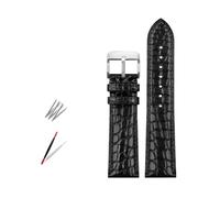 Rodsah Cinturino in coccodrillo, 12 mm - 22 mm, nero/marrone/blu, da uomo,16mm