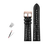 Rodsah Cinturino in coccodrillo, 12 mm - 22 mm, nero/marrone/blu, da uomo,16mm